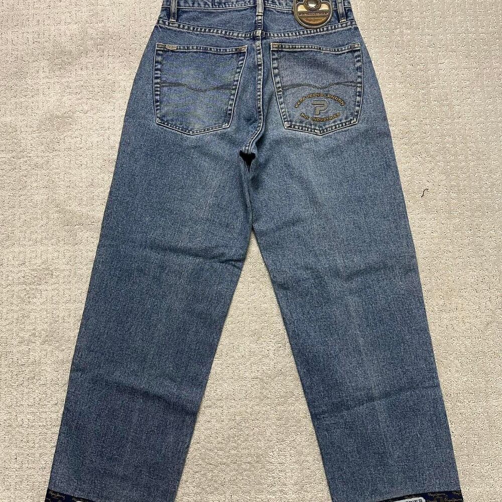 Y2K Baggy Pepe London Jeans Co Blue and Navy Jeans